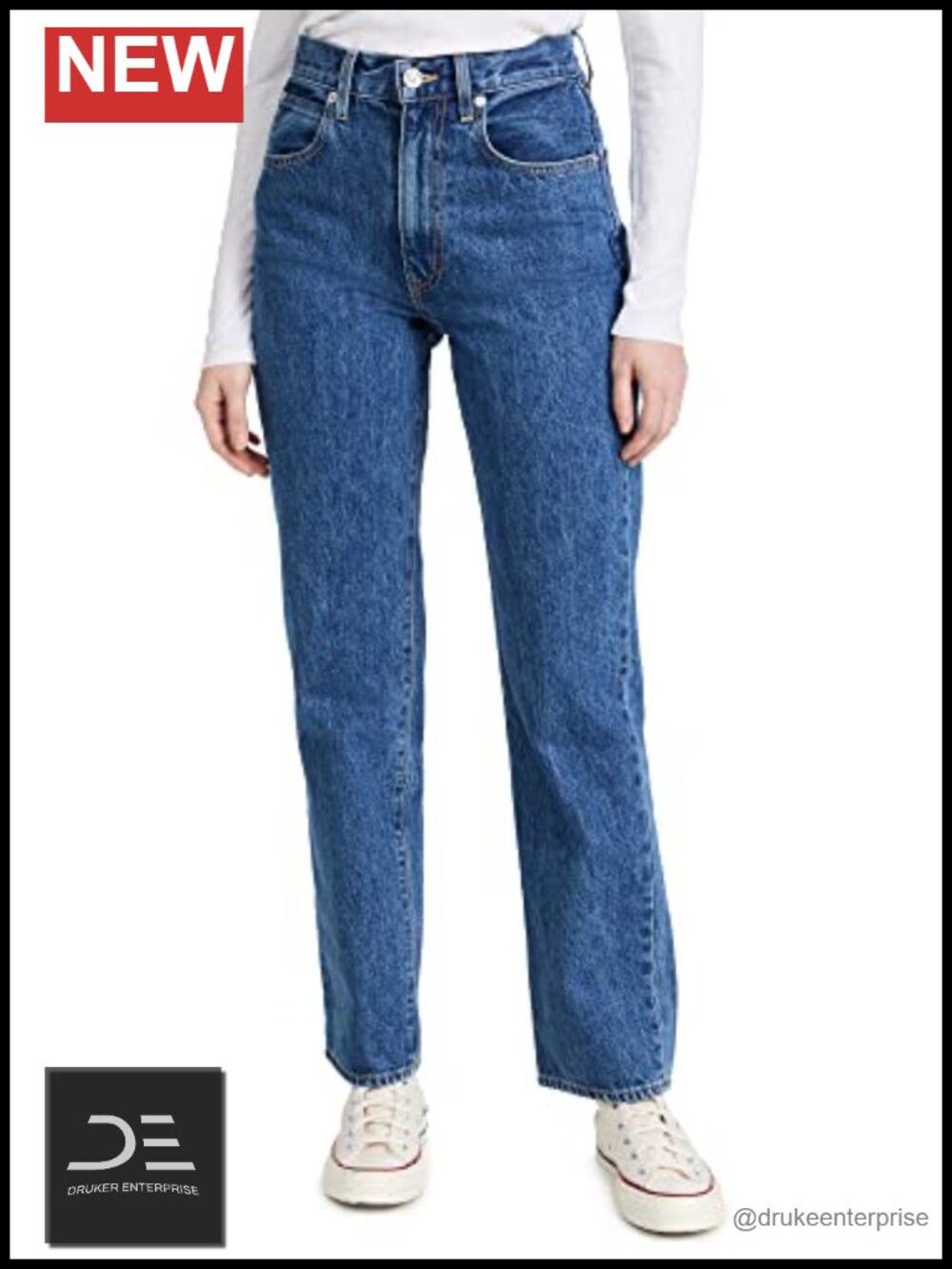 SLVRLAKE High Rise Straight Leg Non-Stretch Denim Jeans